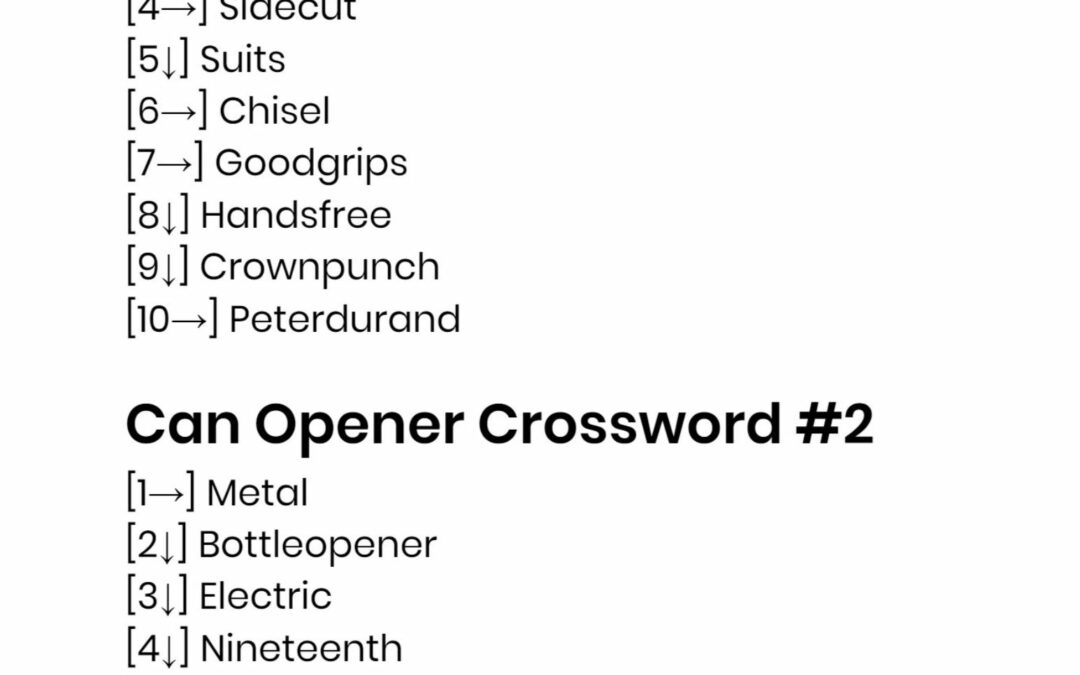 Can Opener Crossword Solutions