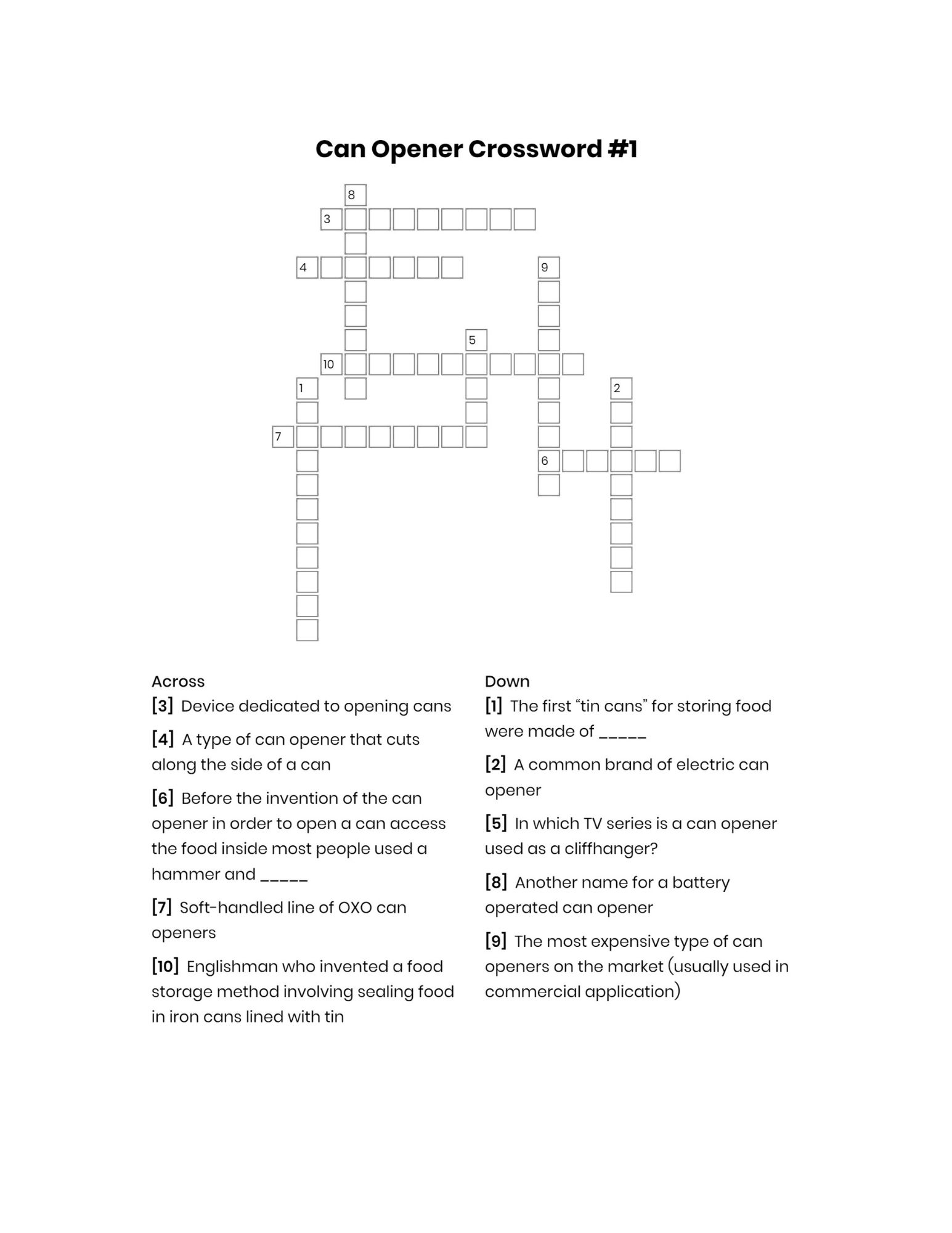 can opener crossword #1